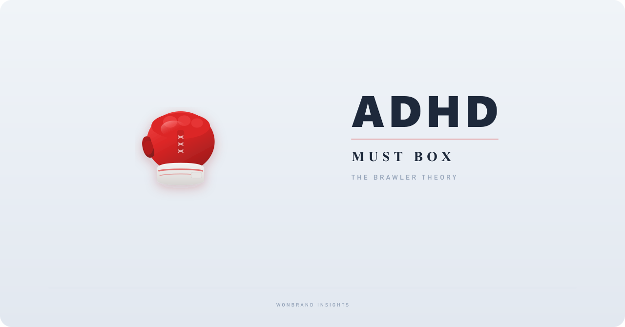 赤いボクシンググローブと「ADHD Must Box」のタイトルが入った淡いグレーの表紙画像